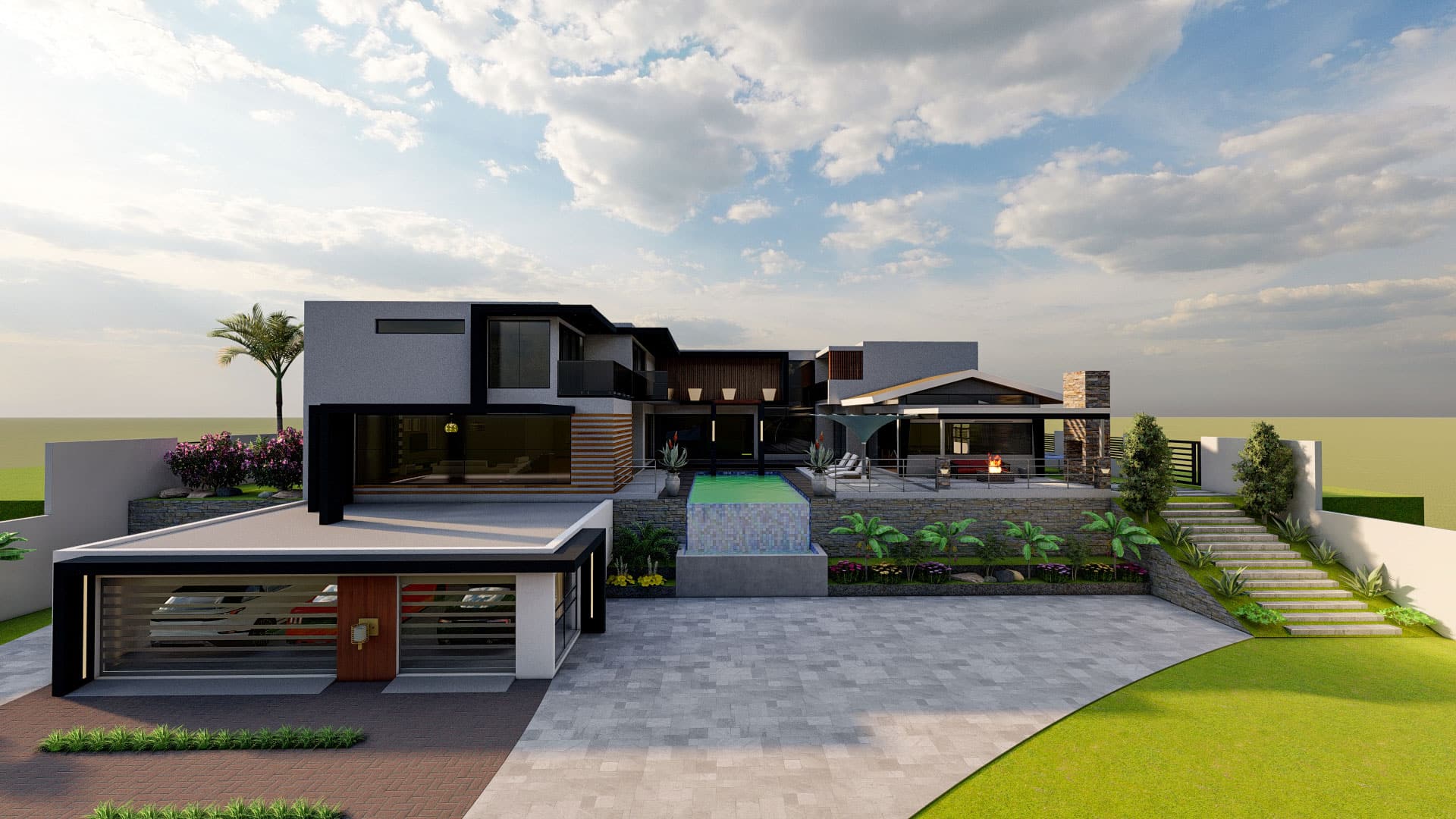 Modern double storey front view