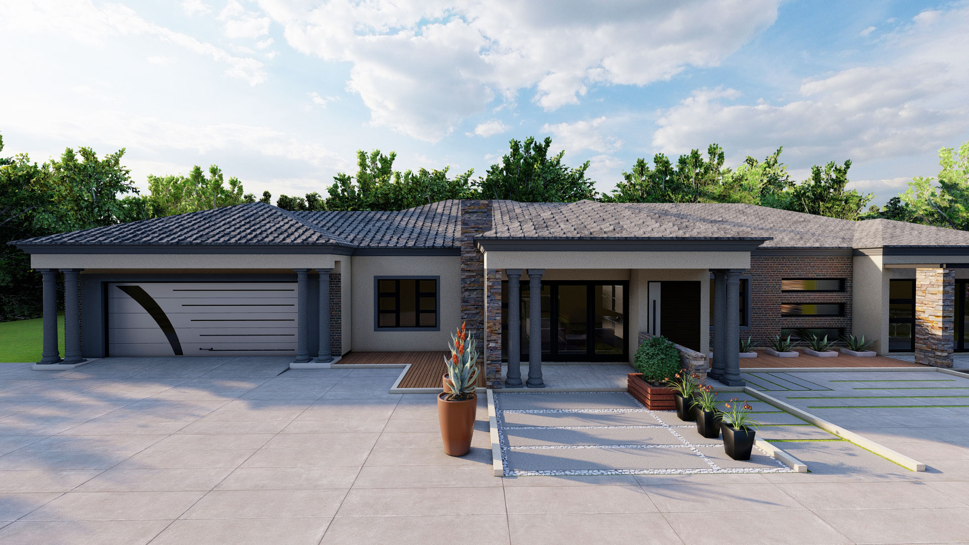 Modern 3 bedrooms single storey
