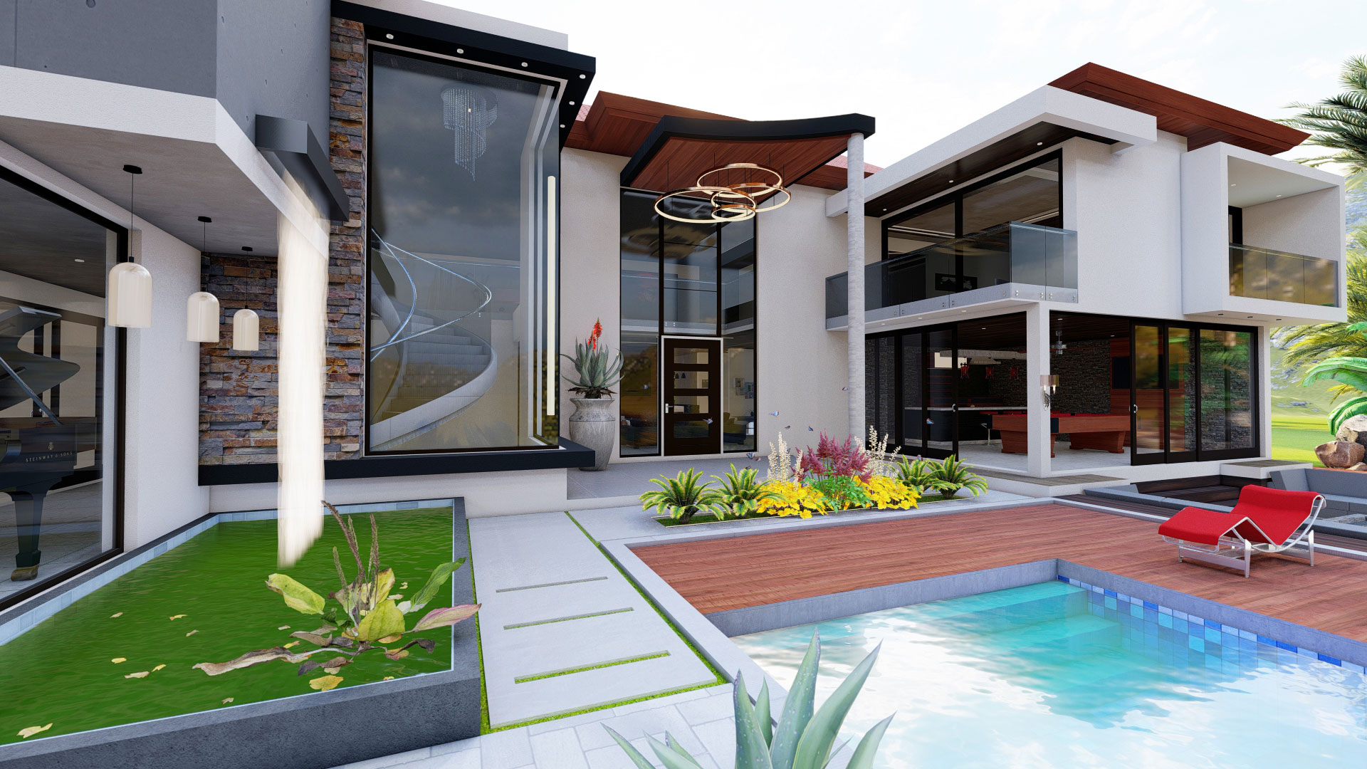 Modern double storey front view