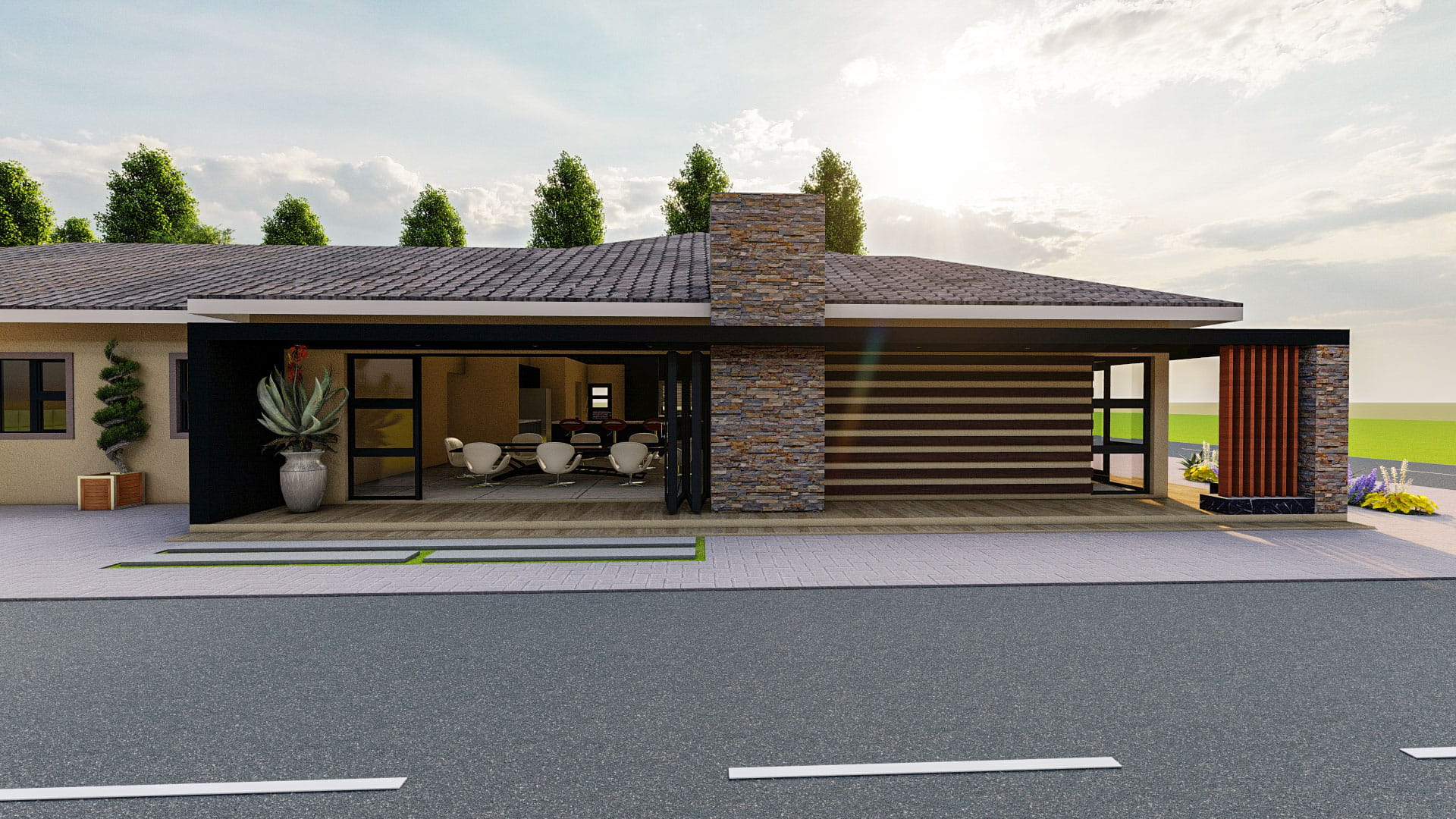 House and driveway